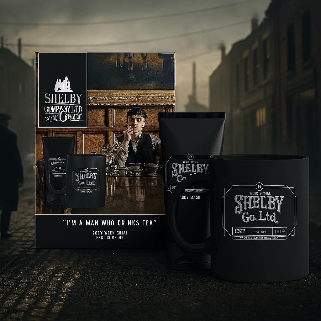 Peaky Blinders Shelby Company Zestaw Upominkowy – Zestaw prezentowy, żel pod prysznic + kubek